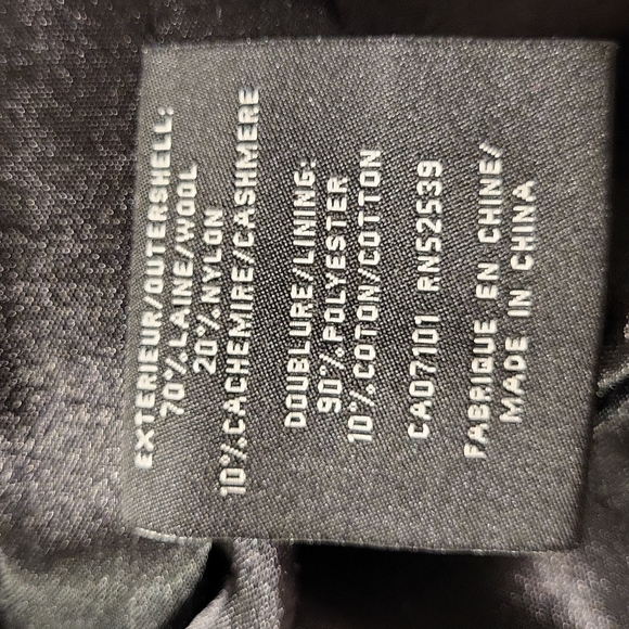 Jones New York black thigh lenght double breasted wool and cashmere coat Sz 12 - Picture 12 of 13